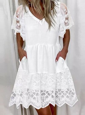 Ladies White Dresses Women Dress Party Cocktail Summer Short