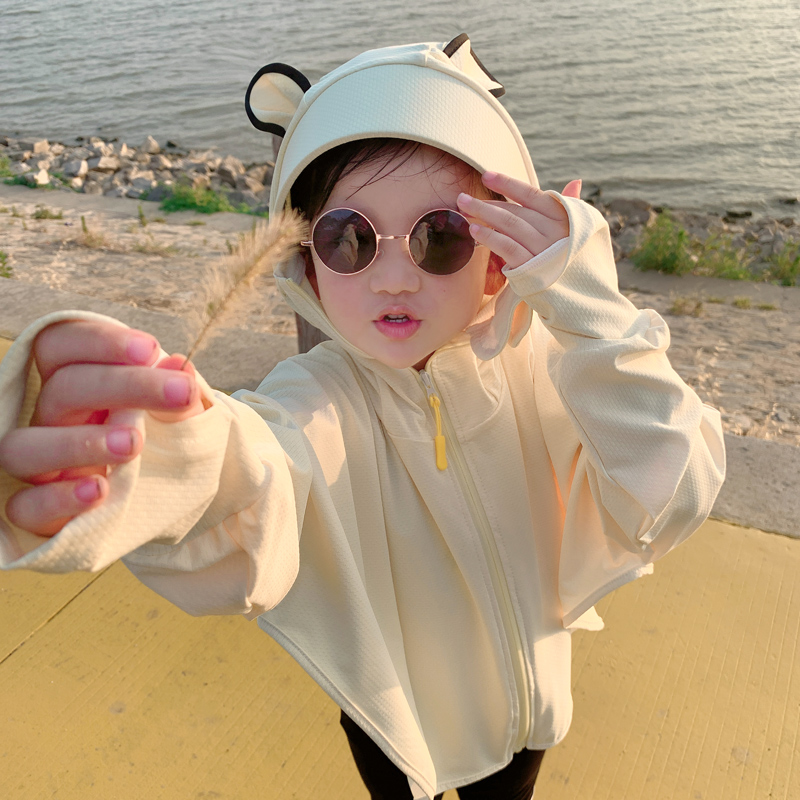 儿童防晒衣女童薄款夏季透气upf50+防紫外线宝宝男童沙滩防晒服