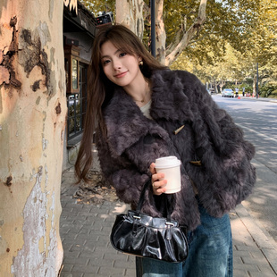 2025新款仿羊羔毛外套女冬季皮草皮毛一体毛毛绒加厚时尚短款百搭