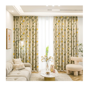 儿童房卡通遮光窗帘2021年新款卧室客厅全遮光挂钩式隔热窗帘轻奢