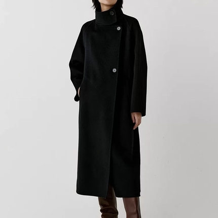 专柜正品ICICLE之禾女装冬季新款经典全羊绒3粒扣双面呢长款大衣