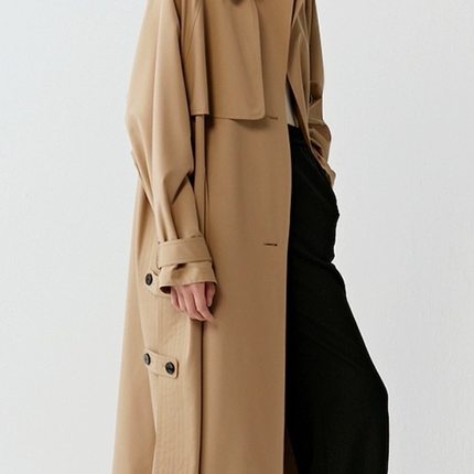 专柜正品ICICLE之禾女装2025秋季新款露珠丝羊毛精纺平纹布风衣女