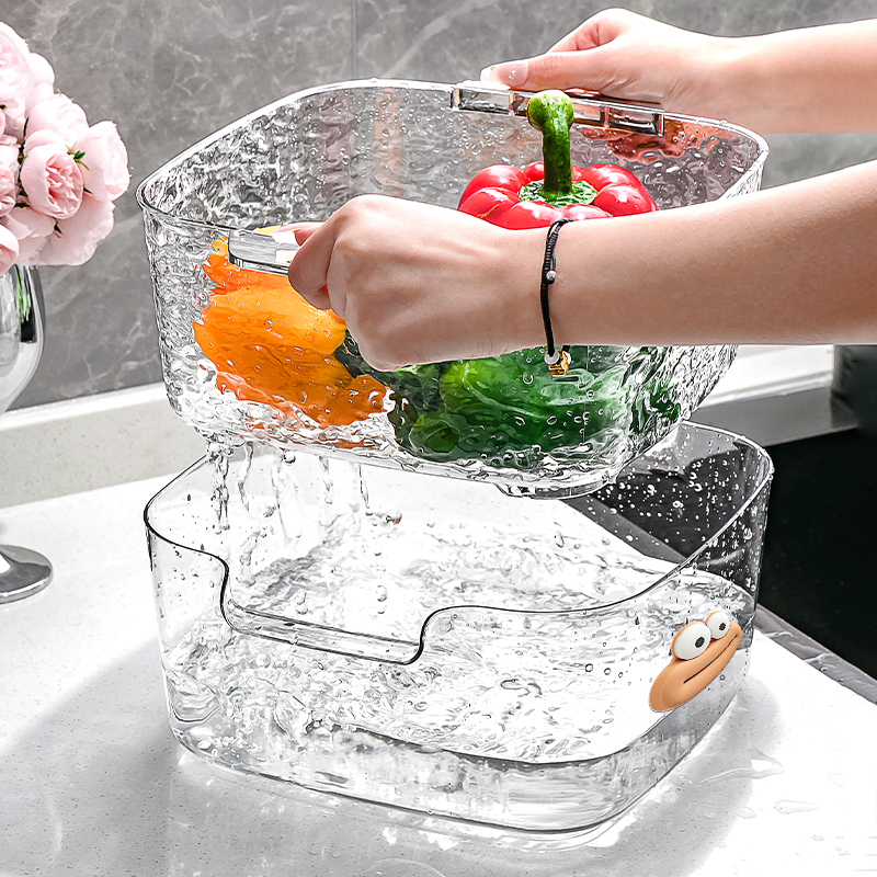 艾加达冰川纹双层洗菜篮