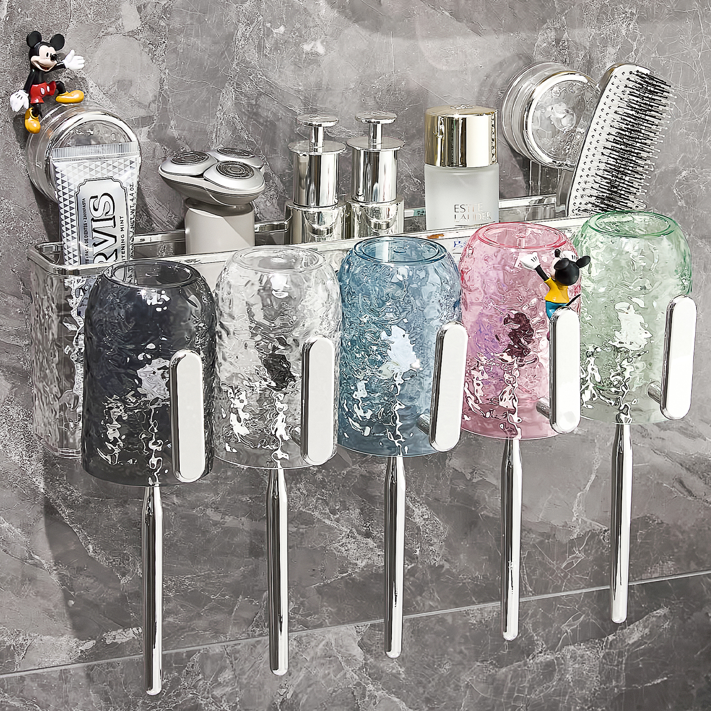 【2025新款】吸盘手柄牙刷架