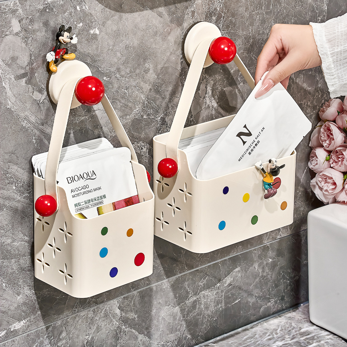 面膜收纳盒壁挂式卫生间洗手台化妆品收纳筐吸盘废弃洗脸巾置物架,收纳整理,桌面收纳盒,淘宝优惠券,粉丝福利购,淘宝优惠卷