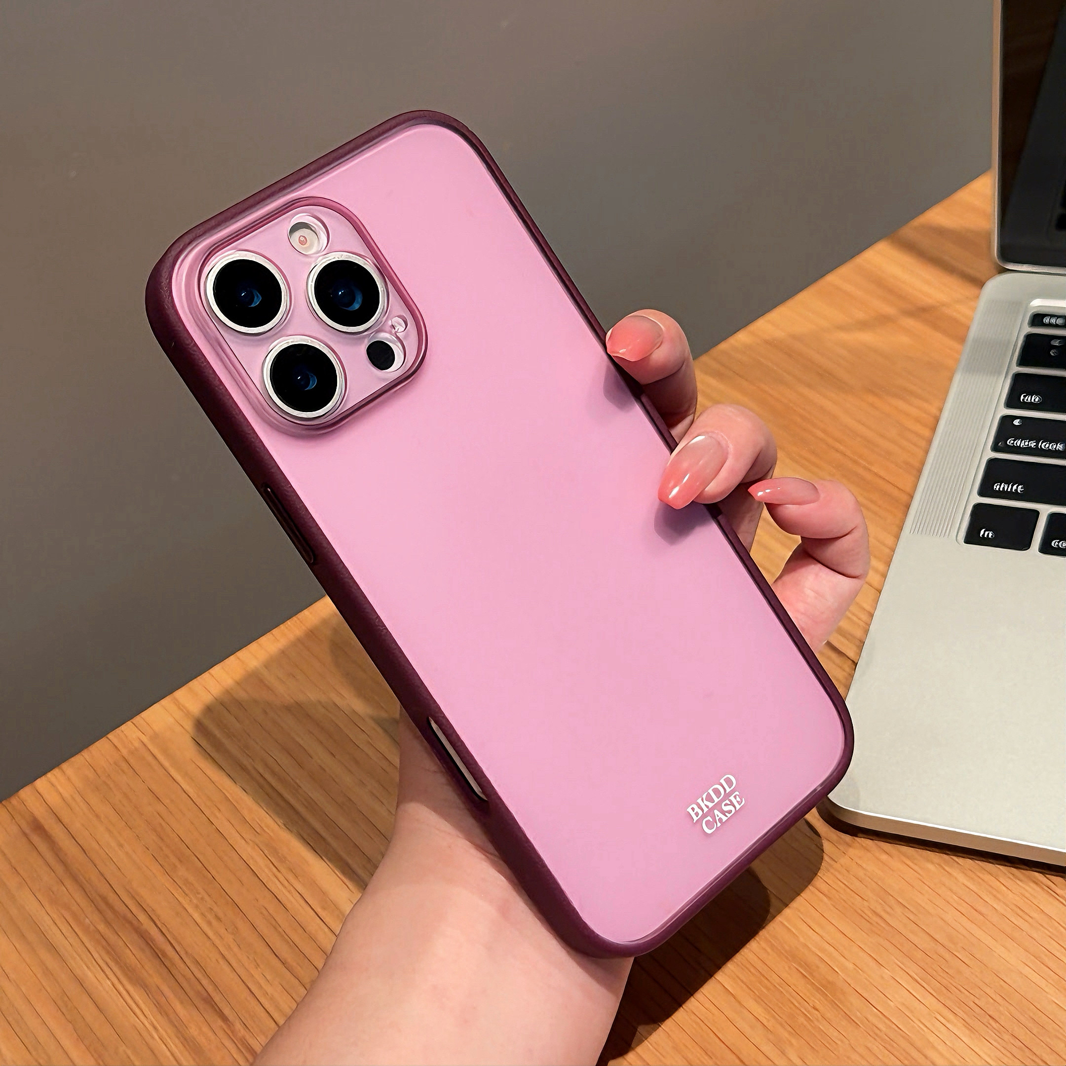 恩王 简约高级梅子色肤感磨砂苹果17promax手机壳适用于iPhone16pro全包防摔15max小众创意十七情侣Air保护套