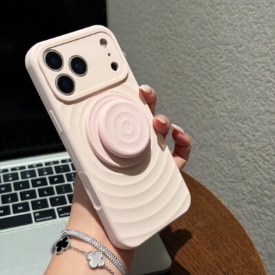 恩王 夏日ins风液态波漾纹苹果17promax手机壳适用于iPhone16pro磁吸支架15max全包硅胶13/14纯色简约十七软