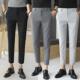 男韩版 裤 修身 青年结婚伴郎礼服西装 子 潮流休闲九分小脚裤 灰色西裤