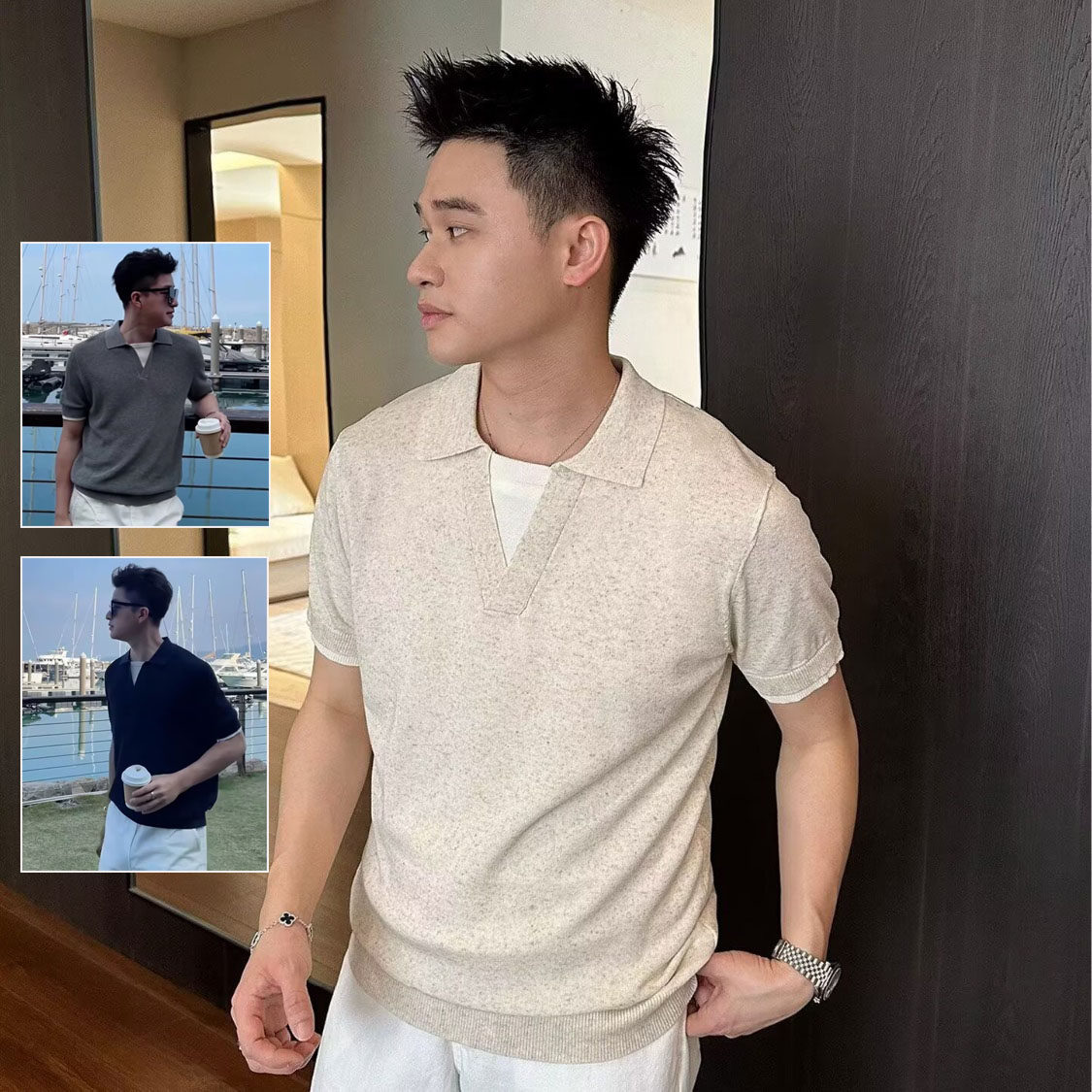 假两件高级短袖t恤男2026新款夏季纯色冰丝宽松休闲半袖男生潮流