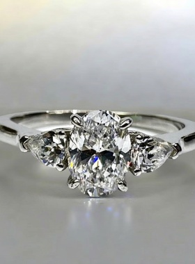 三生石椭圆1克拉2克拉钻戒