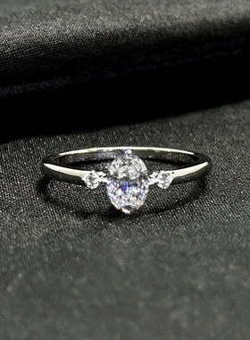 星河椭圆1克拉戒指时尚新款