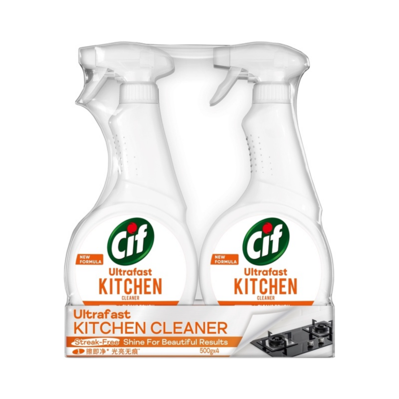 山姆购CIF晶傑厨房速效油污喷雾杀菌清新不刺鼻一擦即净光亮无痕