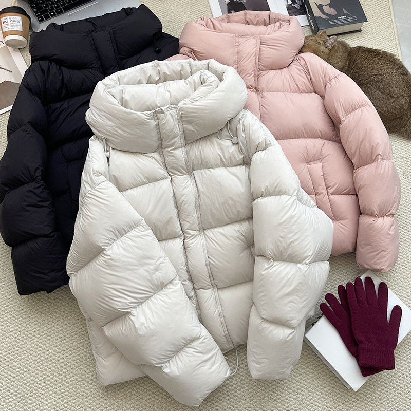 短款羽绒服女款爆款2025新款正品新国标90白鸭绒外出外套黑色连帽