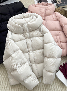 短款羽绒服女款爆款2025新款正品新国标90白鸭绒外出外套黑色连帽