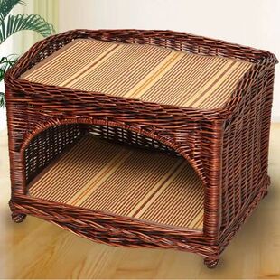 猫窝藤编四季猫床猫屋猫咪别墅猫笼子小型犬窝可拆洗猫窝猫咪产房