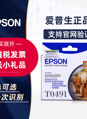 爱普生原装T0491墨盒 EPSON STYLUS PHOTO R210 R230 R310 R350 RX510 RX630 彩色喷墨打印机墨盒六色一套