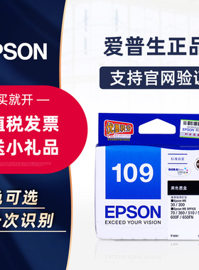 爱普生原装T1091墨盒 Epson ME OFFICE 70 80w 360 510 520 600F 700F ME303 ME300 650FN ME1100 109墨盒