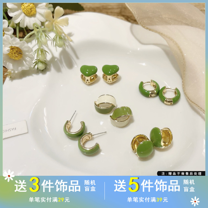 夏季小清新绿色系列耳钉
