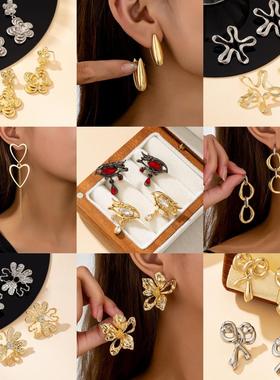 觅韩欧美小众金属感设计耳环个性新潮朋克风耳环气质流行饰品7749