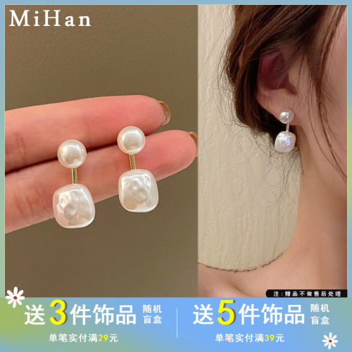 S925银针优雅法式珍珠耳钉气质复古小众设计耳环女ins风耳饰4599