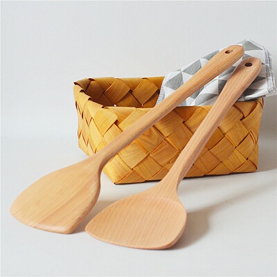 39ＣＭ榉木无漆锅铲不粘锅炒菜铲扁平铲子　厨房用品可印ＬＯＧＯ