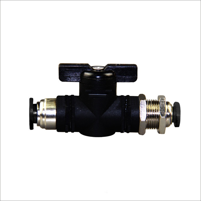 WBM隔板直通手阀门气动管道4/6/8/10/12穿串板快插接头小球阀