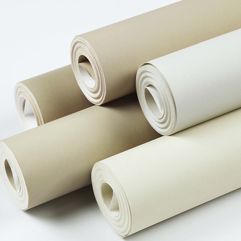 奶咖色奶茶色深咖啡色淡黄米黄无纺布墙纸卡其色背景墙壁纸非自粘