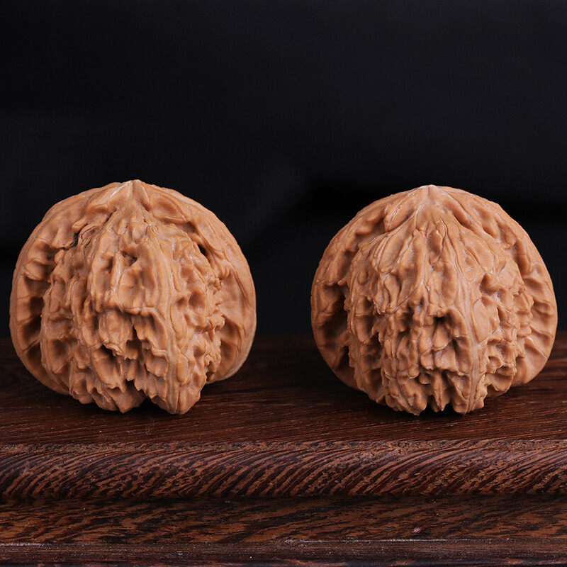 妍韵珠宝文玩核桃白狮子头手盘玩把件古玩手盘物件麻核桃 40-41mm