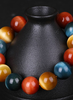 石玥珠宝彩虎眼石手串