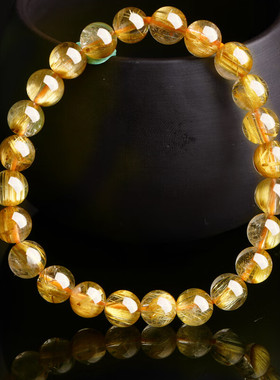 奢藏级天然钛晶金发晶手串