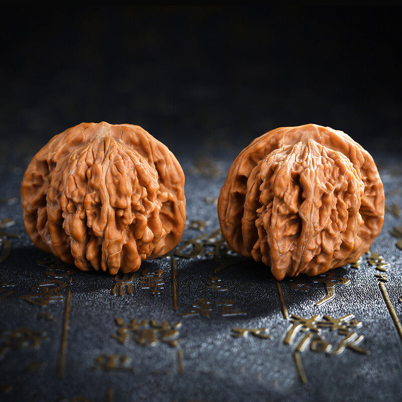 妍韵珠宝 文玩核桃四座楼狮子头盘玩把件古玩手盘物件 44-45mm