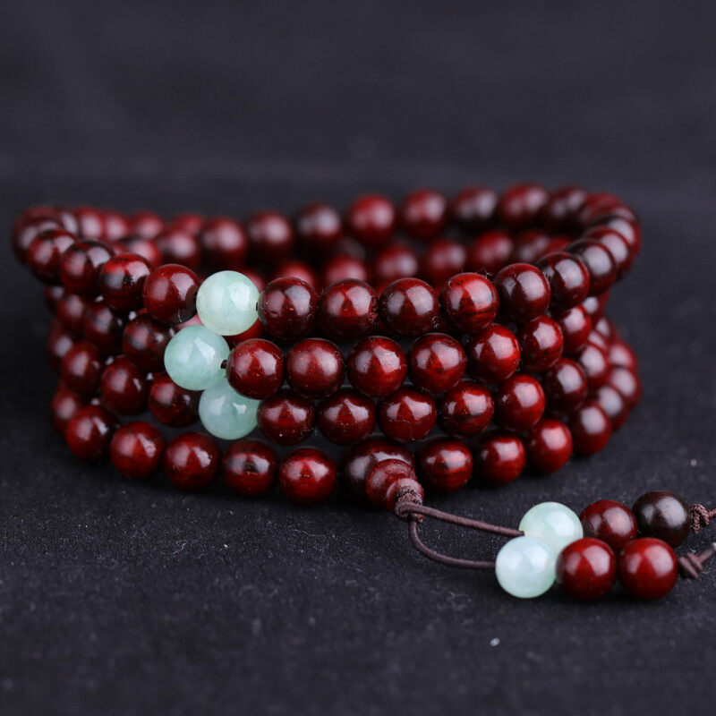 石玥珠宝 小叶紫檀手串108颗文玩佛珠念珠檀木男女士手链 木手串