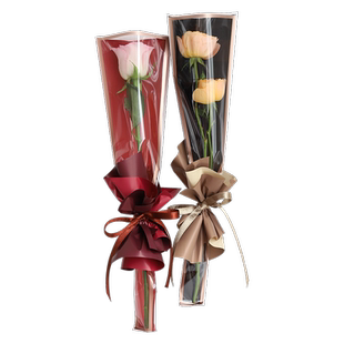 单支花束多支鲜花包装袋单只玫瑰花包装纸花艺手工diy资材料摆摊