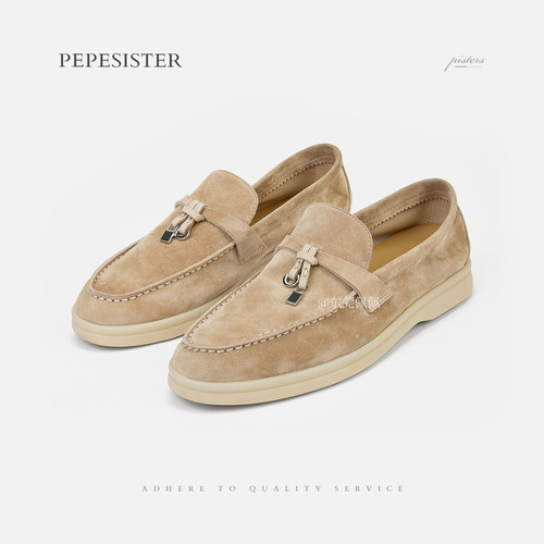 PEPESISTER深口乐福鞋新款百搭一脚蹬厚底夏季女鞋B1561