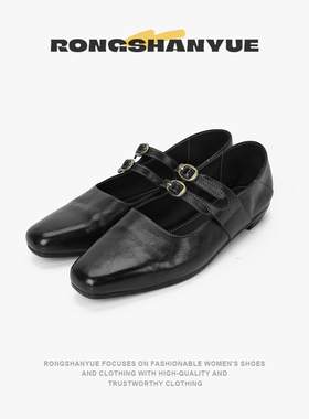 方头单鞋复古时尚浅口鞋2025新款英伦风百搭女鞋B1253