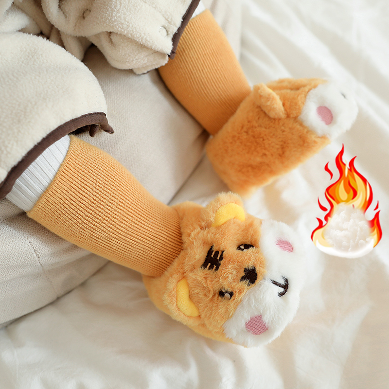 宝宝小老虎加绒超薄婴儿鞋袜