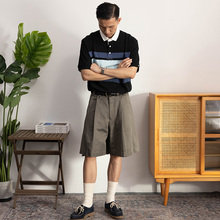 SteppyX OPICLOTH别注款 偏缝宽褶短裤多口袋中裤宽松质感西裤灰