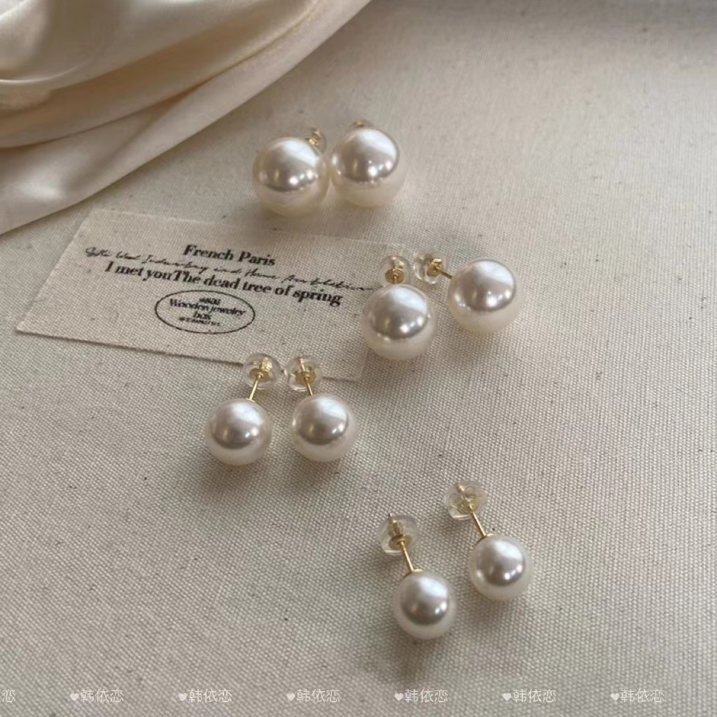 纯银珍珠耳钉女2025新款