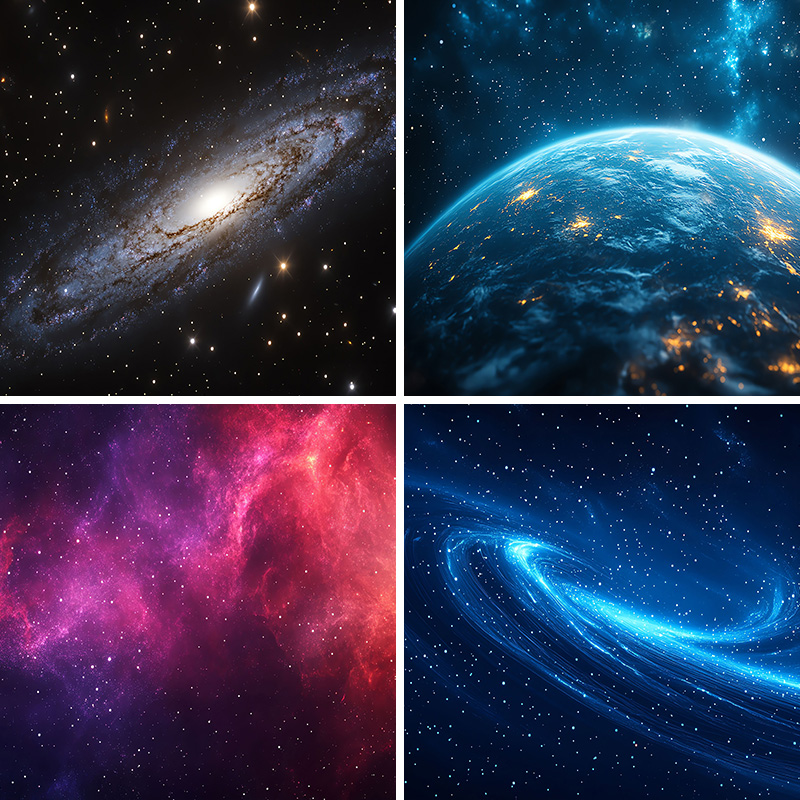 宇宙星云直播背景布3d立体背景墙科幻银河系网红挂布场景布置装饰星夜空太空星云粒子高级感可定制壁纸画室内图片