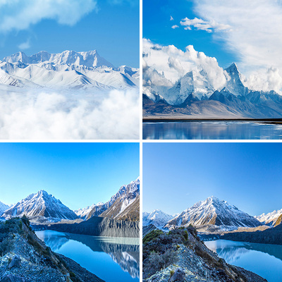 大雪新款雪景雪山直播背景布3d立体婚纱写真商业广告服装摄影拍照直播背景纸家用室内装饰道具