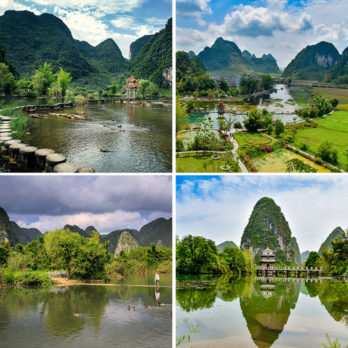 山水风景自然主播背景布3d