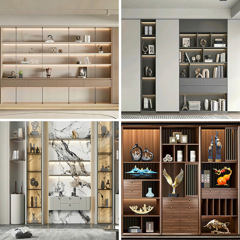 书房书橱书柜办公室直播背景布网红拍照区男女主播抖音快手简约大气挂