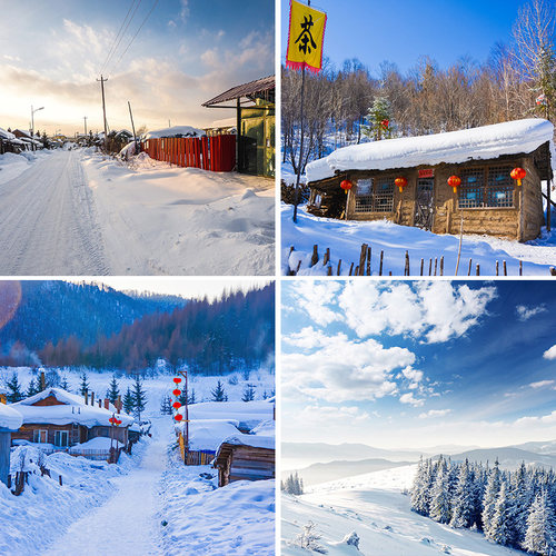 雪景冬季摄影直播背景布背景墙