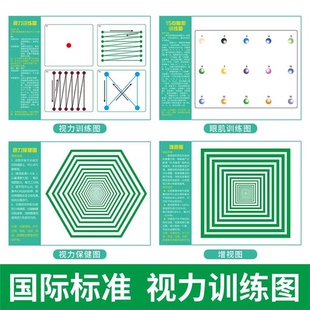 视力训练图视力表近视弱视训练图眼肌运动图增视图眼保健操图儿童