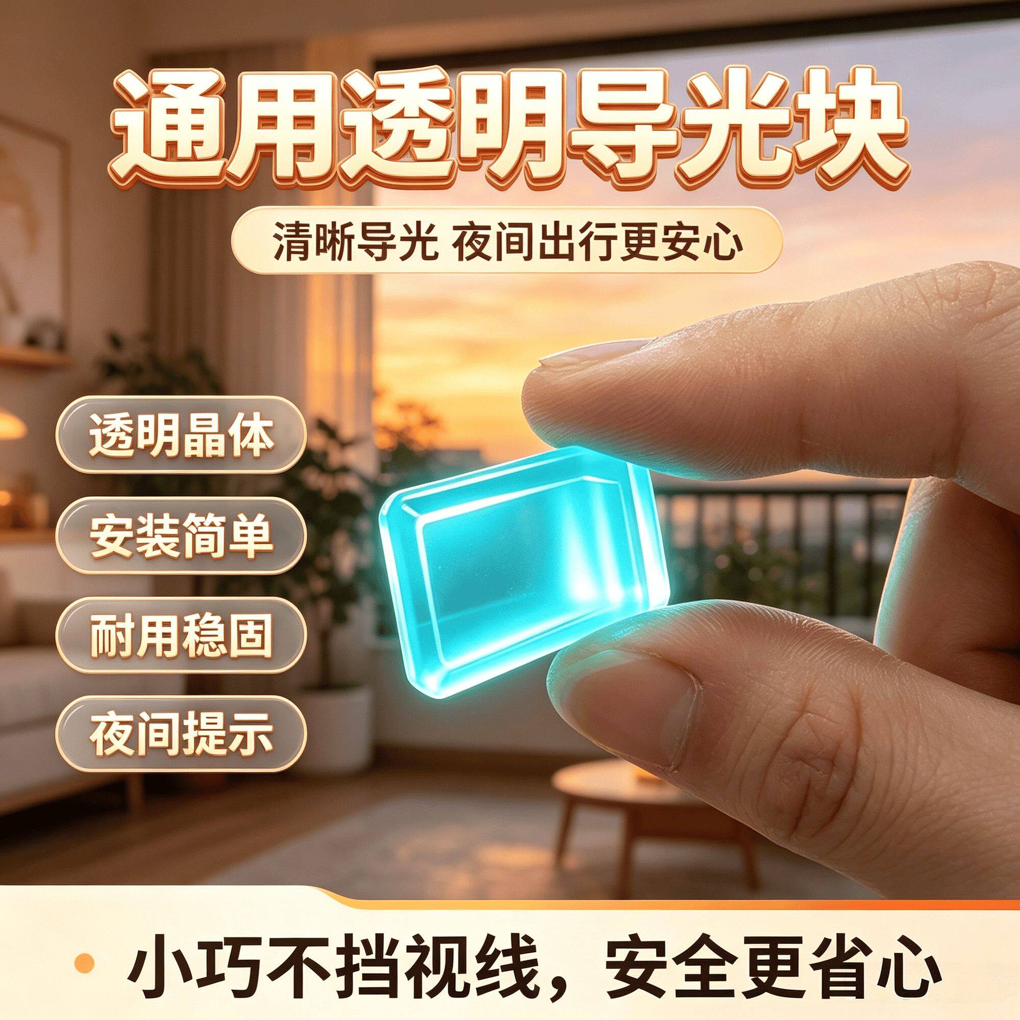 汽车通用后视镜导光块转向灯块透明小蓝灯导光片 LED装饰贴氛围灯