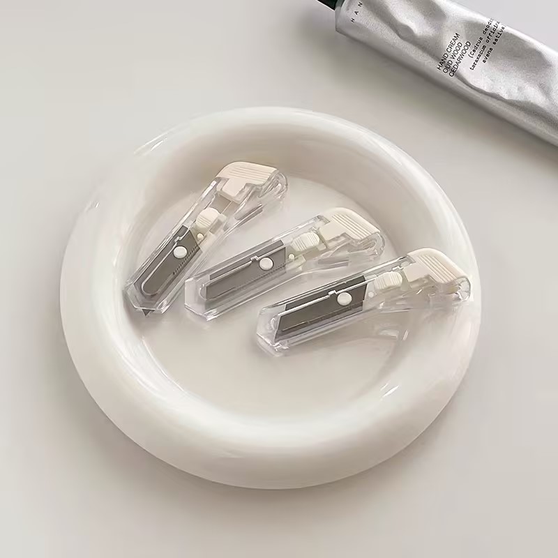 高颜值ins风透明开箱刀简约办公美工裁纸刀迷你便携式拆快递小刀