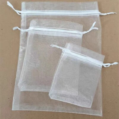 专用诱饵袋蚯蚓袋饵料袋子纯色透气纱袋化妆品纱网袋束口抽绳礼品