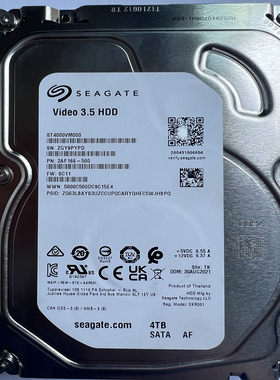 二手 Seagate/希捷 ST4000VM000 4TB台式机硬盘5900转64M 4T垂直