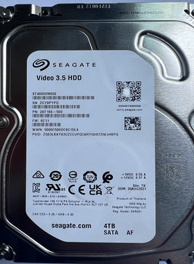 二手 Seagate/希捷 ST4000VM000 4TB台式机硬盘5900转64M 4T垂直