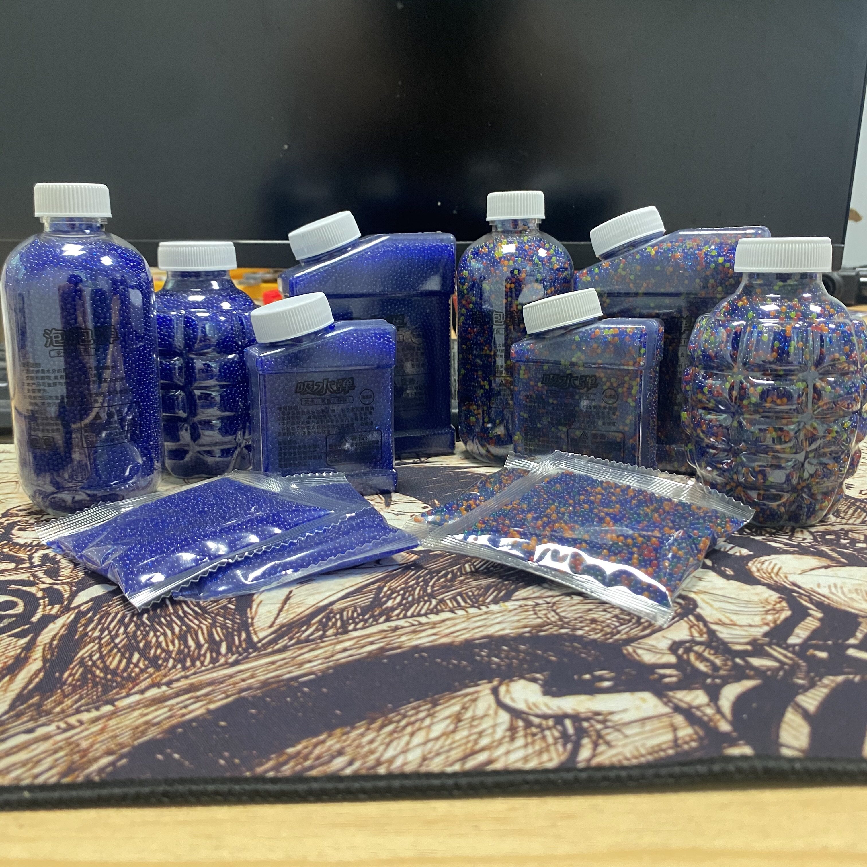 水弹珠正品蓝色7-8mm吸水弹水弹玩具
